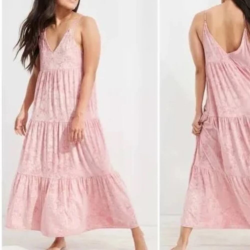 NWOT Aerie Velvet Tiered Maxi Dress Size XS